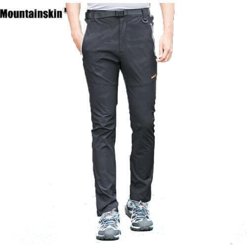 Mountainskin Women Men Summer Thin Hiking Trousers Stretch Camouflage Outdoor Camping Trekking Breathable For Hike Tourism VA740