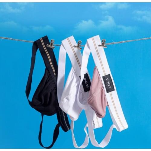 Double Belt Bikini Mens Thong Gay Sexy Mens Jockstrap Underwear Modal Thongs Man Sissy Mens Panties Low Wasit String Homme