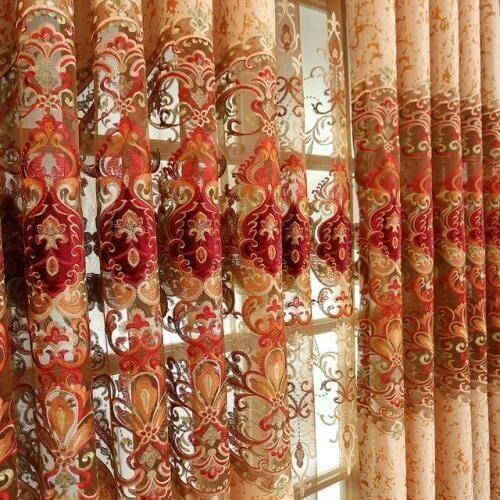 European Luxury Curtains for Window Curtains Styles for Living Room Elegant Drapes European Curtains Embroidered curtains