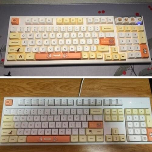 H7JF 139 Keys/set QX Profile Shiba Inu Theme Keycap For Mechanical Keyboard PBT Dye Sublimation Key English Japanese