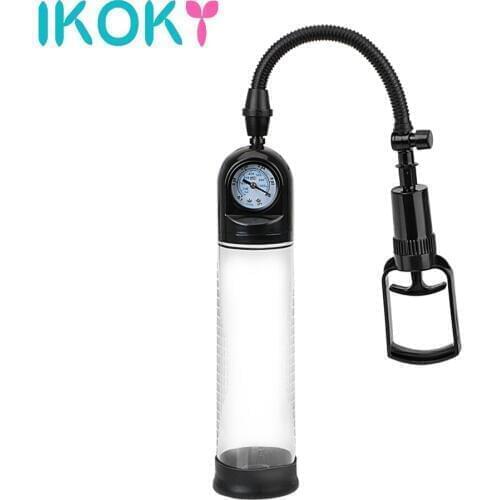 IKOKY Sex Toys For Men Extender With Pressure gauge Male Masturbation Penis Enlargement Penis Pump Vacuum Pump