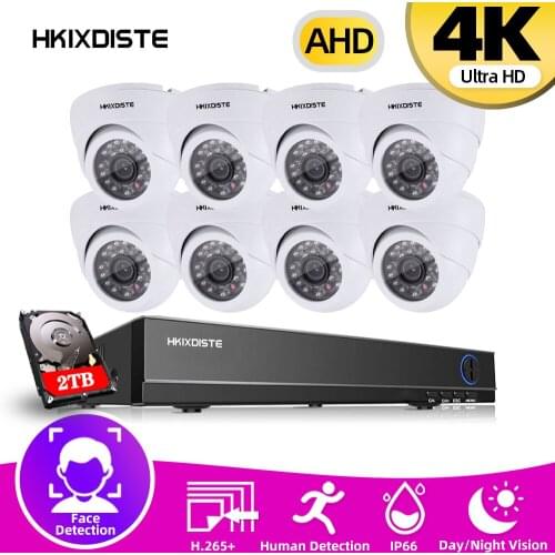H.265+ 5MP 8CH DVR Human Face Recording Audio in AHD CCTV Camera Video in Surveillance System Kit HMDI P2P XMEye P2P APP Viewing
