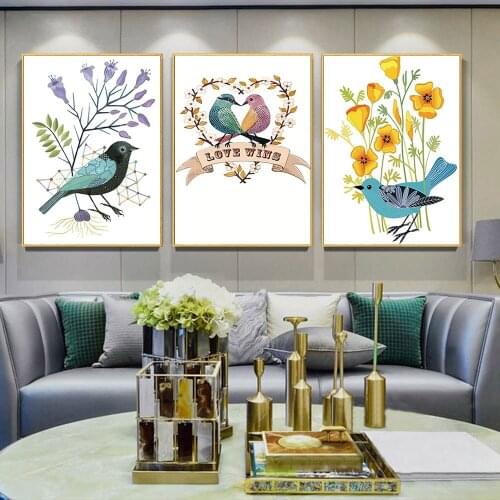 Nordic Cute Animals 3 pcs set Diamond Painting full Square Round Drill 5d diy mosaic diamond Embroidery Triptych