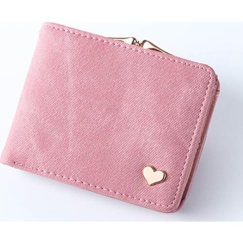Porte Monnaie Femme Ladies New Fashion Multicolor PU Short Wallet Two Fold Small Fresh Ladies Coin Purse Wallets Women