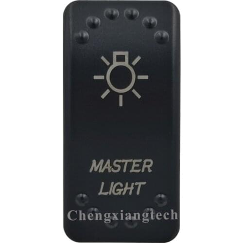 Laser Etched -MASTER LIGHT - Led Backlit Rocker Switch Cap for Car Boat Truck Rv Switch Auto DIY Replacing, Cover Only