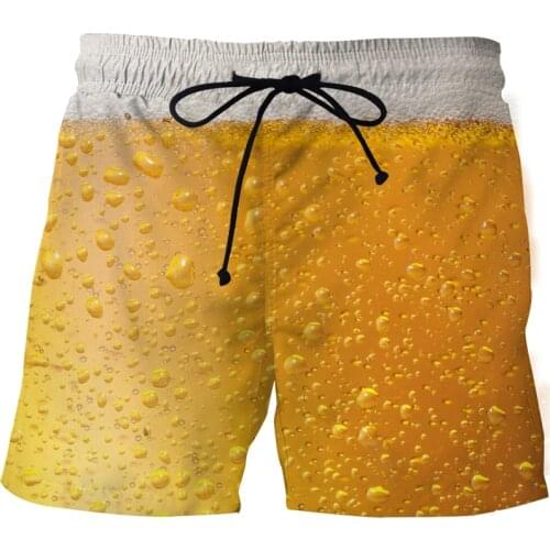 Mens Beer Graphic Beach Shorts 3D Printing Pattern Beer Boardshorts mens high-quality short pants мужской купальный костюм