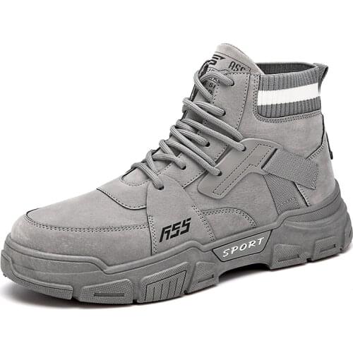 Men Military Boots Outdoor Fashion Pig Suede High Top Shoes Men Casual Shoes Ankle Boots Black Chelsea Boots Zapatos De Hombre