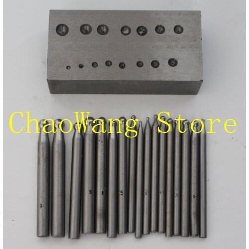 Jewelry tools Dapping Punch Block Set 15PCS/set