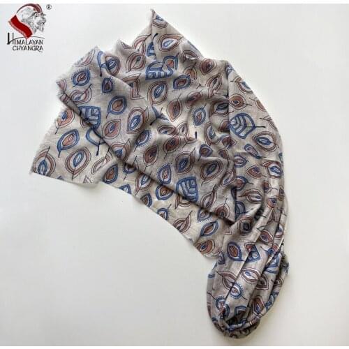 Nepalese Hand printed 100% Marino Wool Scarf Thin Soft Warm Factory Price LEAVES