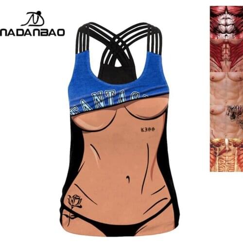 NADANBAO 2021 Summer New Women Camis Shirt 3D Human Tissue Cosplay Vest Halloween Party Fashion Sling Top Female Tank Tops