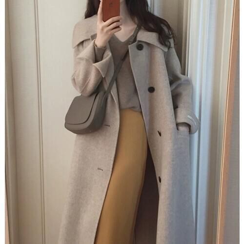 New Winter Coat Women Oversize Fashion Cashmere Wool Outerwear Female Long Thickening Warm Woolen Overcoat Womens Trench Coats