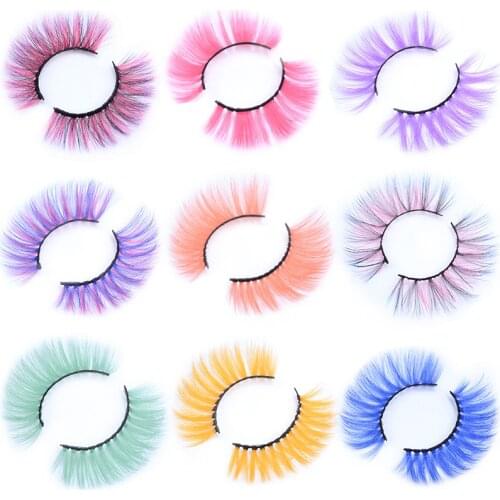 OKAYLASH 2021 Newest Colored Vegan Eyelashes Artificial Cruelty Free 3D False Color Lashes Two Colors Cilias