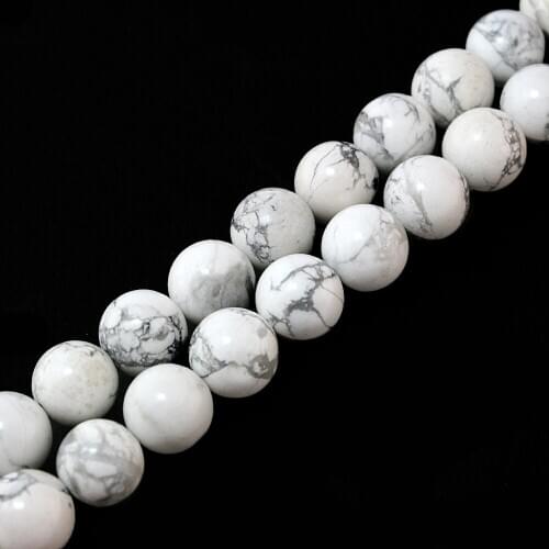 Wholesale 4/6/8/10MM Natural White Howlite Gem Stone Dyed Color Loose Round Beads For Bracelet Necklace DIY Jewelry Making