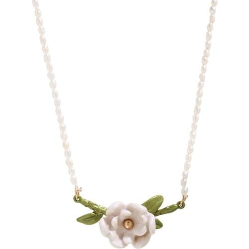 Magnolia fresh water pearl European and American INS wind Sen necklace