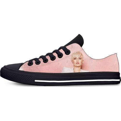 Pop Singer Miley Cyrus Hot Cute Fashion Casual Canvas Shoes Low Top Breathable Lightweight Sneakers 3D Print For Men Women