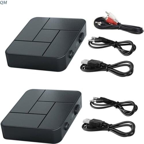 Bluetooth-compatible5.0 Receiver Transmitter3.5mm AUX Jack RCA USB Dongle Stereo WirelessAdapter with Mic For CarTV PC Headphone