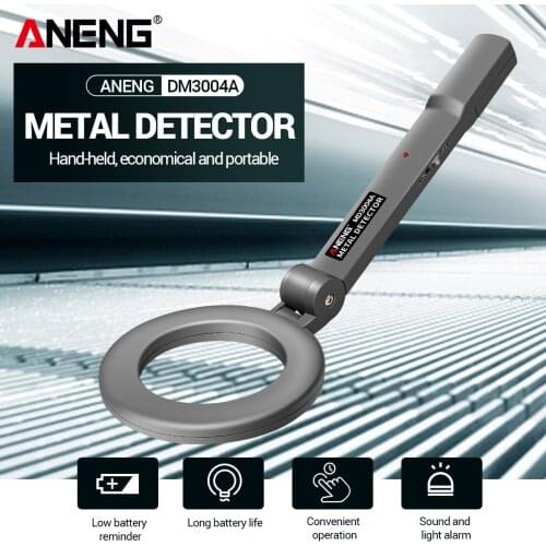 ANENG Handheld Metal Detector Portable Electronic Metal Detecting Device Airport Security Metal Detector 180°Foldable Head
