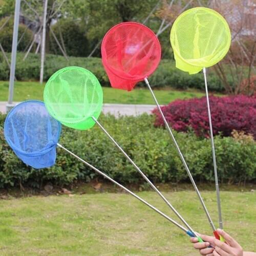 1PC Kids Anti Slip Grip Perfect Telescopic Butterfly Net Extendable 34 Inches for Catching Bugs Insect Colorful Fishing Toys