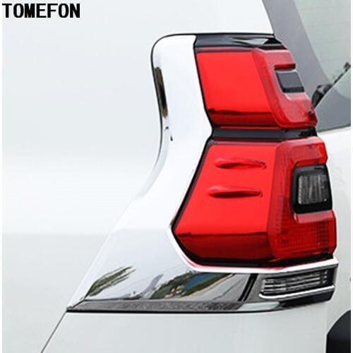 TOMEFON 2pcs ABS Chrome Rear Tail Light Cover For Toyota Land Cruiser Prado LC150 FJ150 2018 Car Accessories
