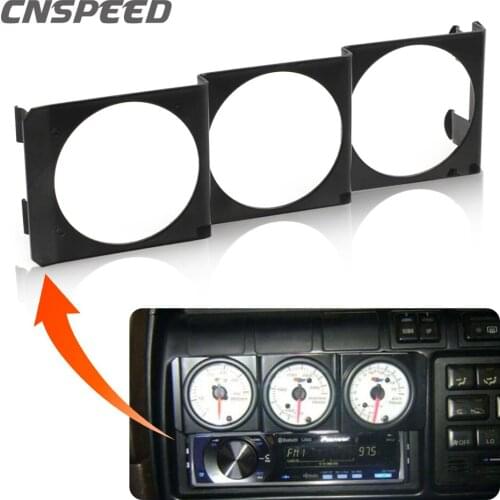 3 Hole 52mm Single DIN Radio Slot Pod Triple Gauge Meter Panel Mount Black