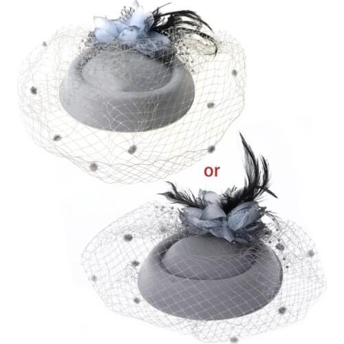 Fascinators Hair Clip Headband Pillbox Hat Bowler Feather Veil Wedding Party New 652B
