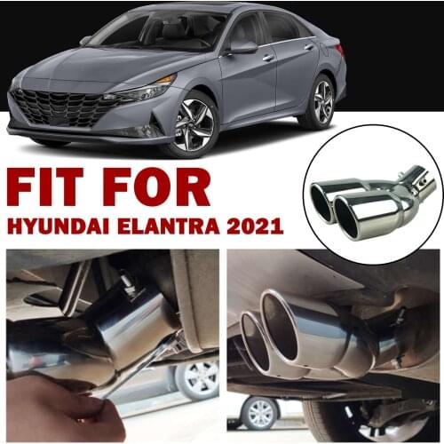 Car Exhaust Pipe Muffler Tail Pipe Outlet Nozzle End Stainless Steel Dual-outlet Muffler Pipe Tail for Hyundai NEW Elantra 2021