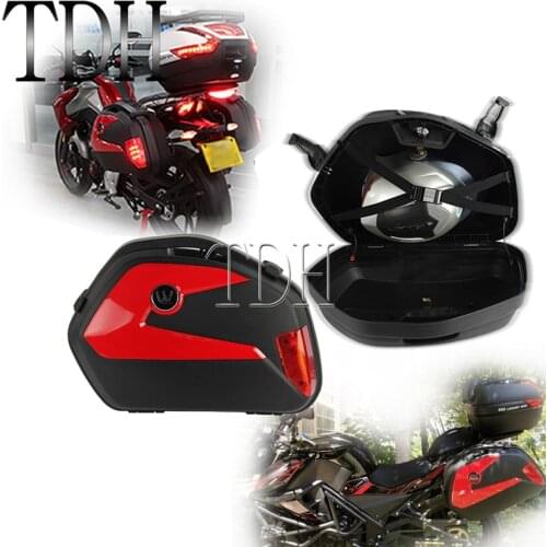 Rear Luggage Box Side Pannier 2x 20L Tail Case Mount Bracket LED Indicator Light Moto Saddlebag Tool Bag For Honda NC750 CB500X