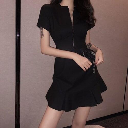 Nightclub Womens Clothing 2021 Summer Hepburn Style Slimming Scheming Little Black Dress Fashionable Retro Gothic Young Sexy