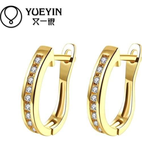 Rose/yellow gold color earrings for women Engagement jewelry fashion earrings gift kolczyki Factory price Not allergic