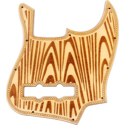 1pc Maple Carved Electric Guitar Plate Pickguard Wood Color for JB Jazz Bass