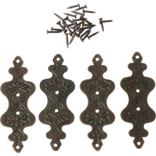 4Pcs Antique Brass Decorative Jewelry Gift Box Album Feet Leg Corner Protector