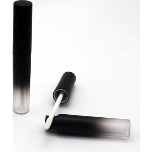 5pcs 3ml Gradient Black Plastic Slim Lip Gloss Empty Tube Cosmetic Matte Lipgloss Packaging Container with Stopper