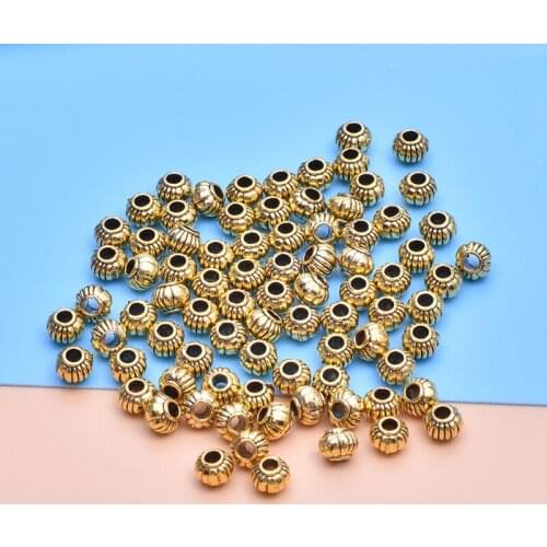 50Pcs/Lot Mini Alloy Flower Spacer Beads Charms Making Beads With Hole For Necklaces Bracelet Jewelry Wholesale
