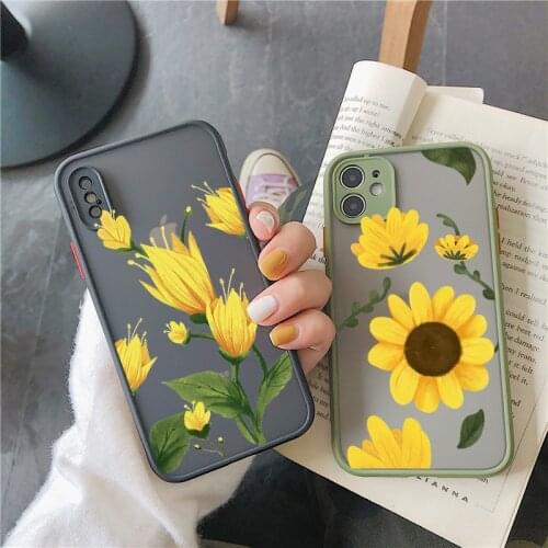 Flower Sunflower Chrysanthemum Phone Case For iPhone 11 12 Pro Max XS Max XR X 7 8 6S Plus SE 2020 Shockproof Back Cover Fundas