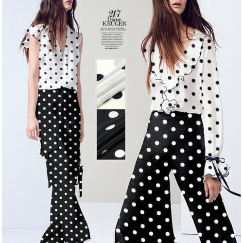 CNUM SCD051 100% Natural Silk Crepe De Chine/Polka Dot/Silk Fabric /Width 1.25yd Thickness 12mm