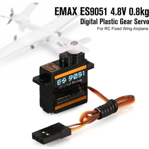 EMAX Digital Plastic Gear Servo ES9051 4.8V 0.8kg 0.09 Sec/60 Degree For RC FPV Fixed Wing Airplane Copter Accessories