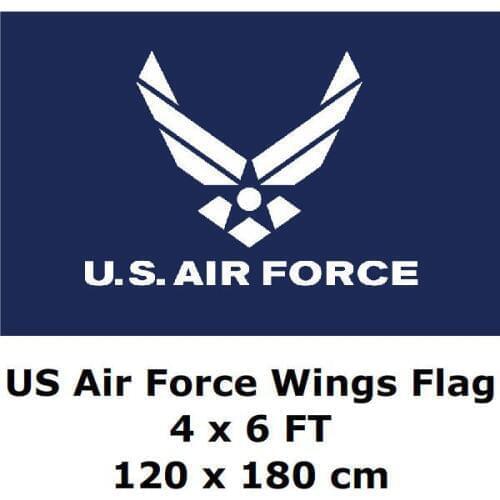 US Air Force Wings Flag 4` x 6` FT 100D Polyester Black Large American United States USA US Military Army Flags and Banners