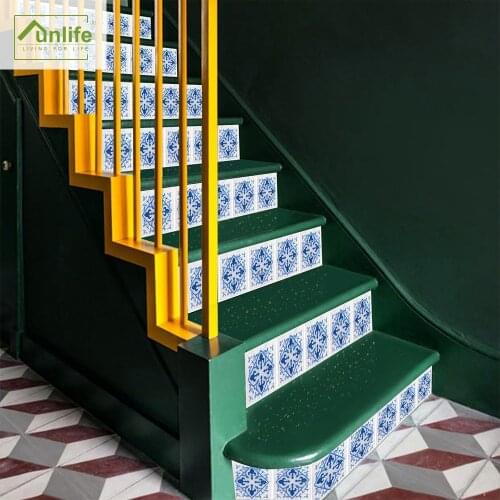 Funlife® Blue Cracked Stair Sticker DIY Vinyl Self-adhesive Stairway Waterproof Removable Home Decor Staircase Floor Stickers