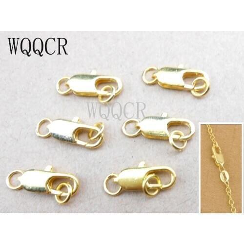 Jewelry Findings Necklace Bracelet Connector Components DIY Accessories KC Gold Plated Lobster Clasps 100pcs/lot Factory Price