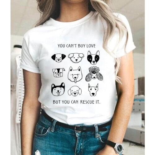 You Can't Buy Love But You Can Rescue It T-shirt Cute Dog Mom Gift Tshirt Funng Women Short Sleeve Graphic Adoption Tees Tops