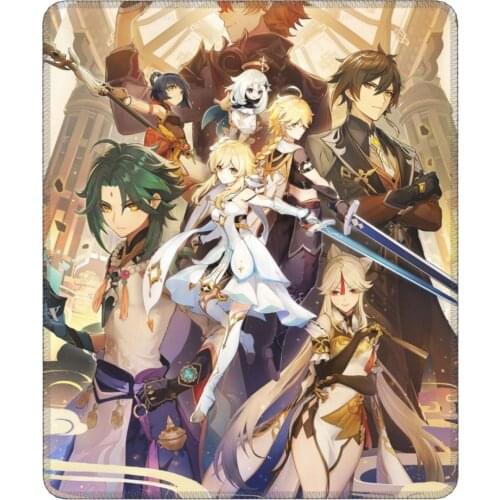 Genshin Impact Characters Unique Mouse Pad Lockedge MousePad Rubber Computer Keyboard Desk Pad