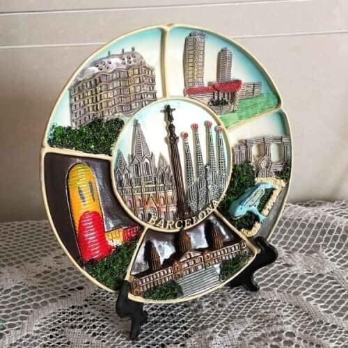 Spain tourist souvenir home decoration ornaments desktop wall decoration disc Barcelona