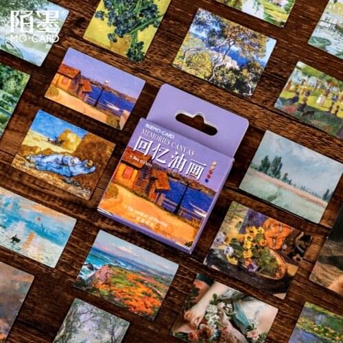 45 Pcs/pack Memories Oil Painting Decorative Washi Stickers Scrapbooking Stick Label Diary Stationery Album Stickers