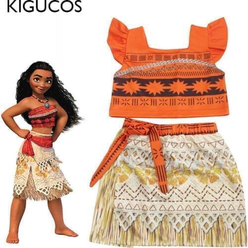 KIGUCOS 2019 Summer Girl Skirt Princess Costumes Daily Sleeveless Causual Dress Halloween Party Split Skirt for Kid