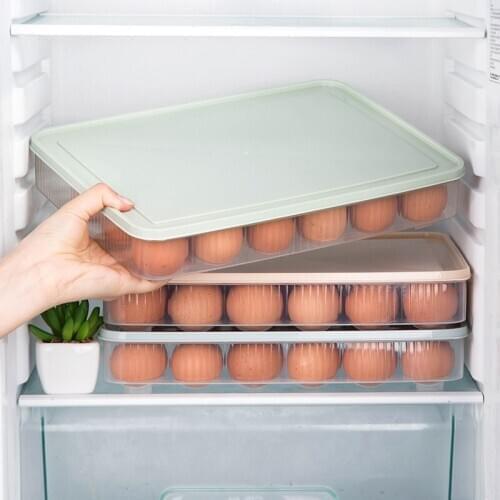 Kitchen 24 grid egg box refrigerator fresh keeping box portable picnic egg storage box egg box