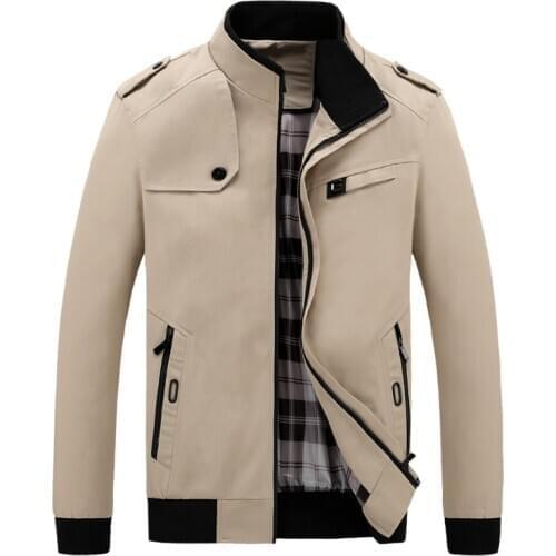 Autumn Winter Man Zipper Casual Cotton Slim Fit Jacket Mens Stand Collar Coat Fashion Business Outerwear Male Brand Clothing