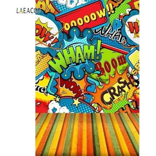 Laeacco Grunge Comics Speech Bubbles Pop Pattern Baby Photography Backgrounds Custom Photographic Backdrops For Photo Studio