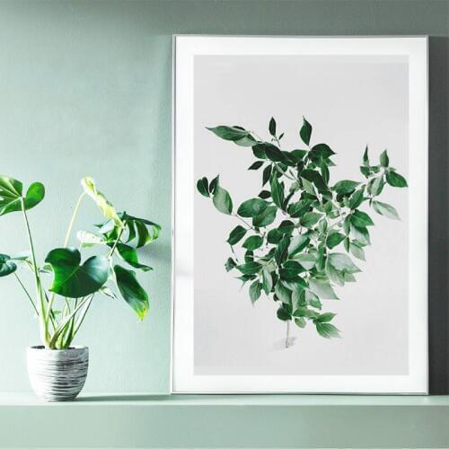 Leafs Wall Art Print Floral Branch Greenery Tree Photography Poster Minimal Boho Art Canvas Painting Picture Home Wall Art Decor