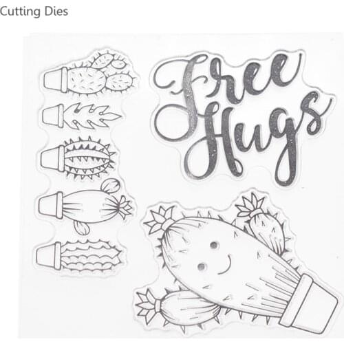 2019 Cute Cartoon Cactus Transparent Clear Stamps For Scrapbooking Photo Album DIY Silicone Rubber Stamps Crafts