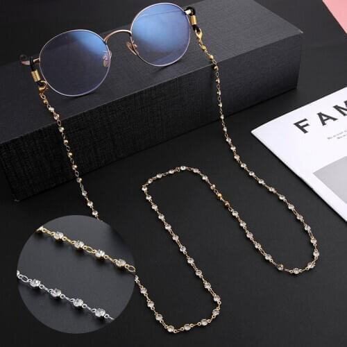Teamer Fashion Reading Glasses Chain for Women Crystal Sunglasses Cords Beaded Eyeglass Lanyard Hold Straps Eyewear Retainer
